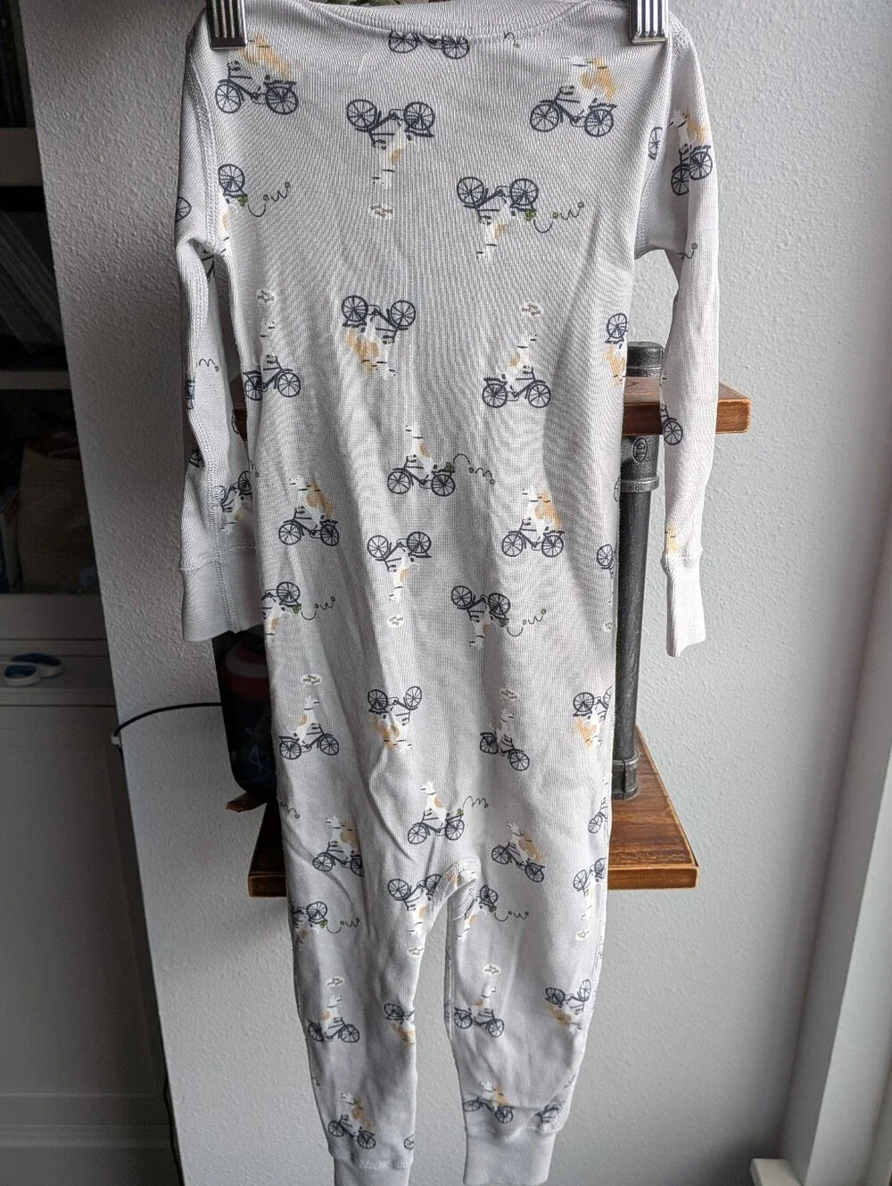 Hanna Andersson Organic Cotton 2-Way Zip Sleeper Pajamas Dogs on Bicycles 2T